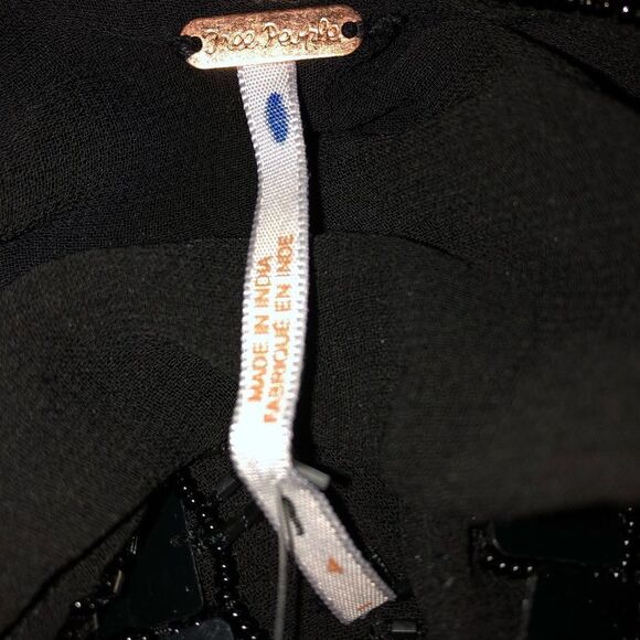 NWT Free People Embellished Speakeasy black mini Dress Size 4 - Picture 7 of 8